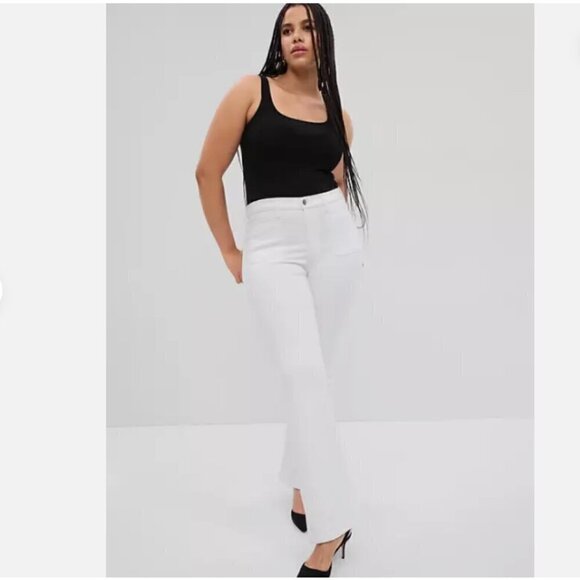 GAP High-Rise '70s Flare BOHO Optic White Y2k SOFT Jeans Size 32/14 - MSRP $90 - Picture 4 of 6